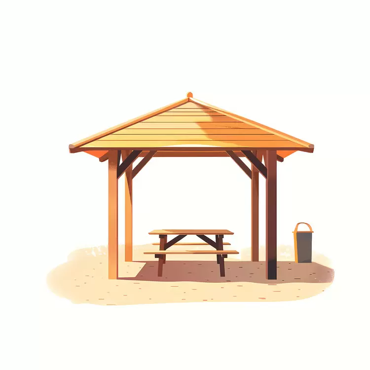 summer house Table and chairs Concrete walkway Outdoor dining area Picnic shelter