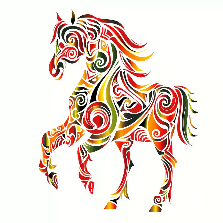 artistic patterned ornate swirl Chinese Zodiacs