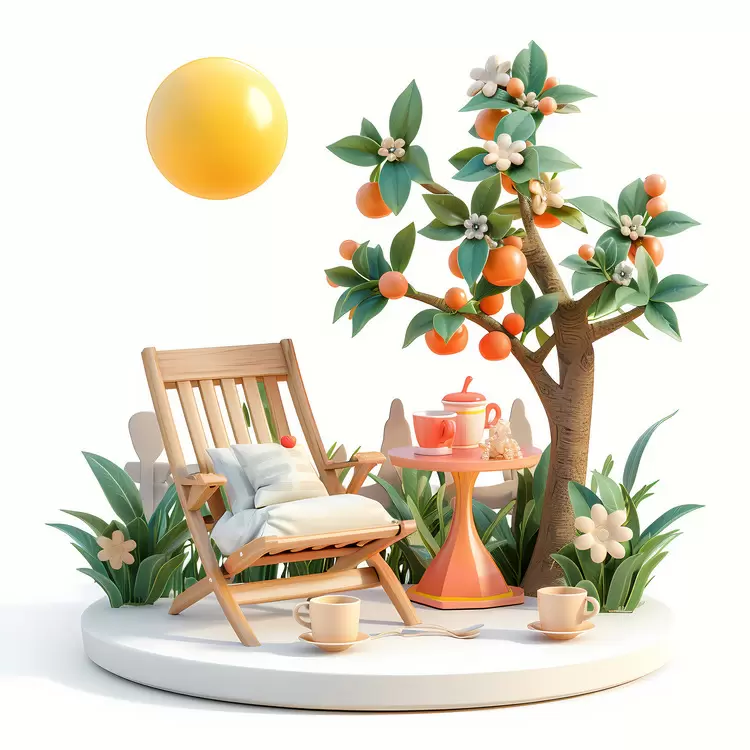 sunshine decoration summer morning cup fruit