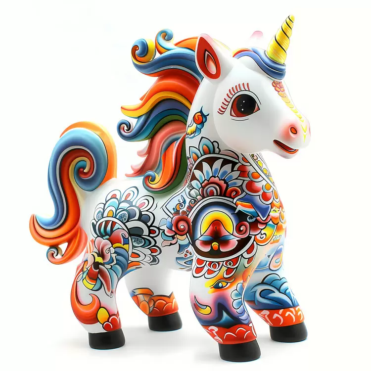 Flowery Chinese Zodiacs Fanciful Painted Colorful