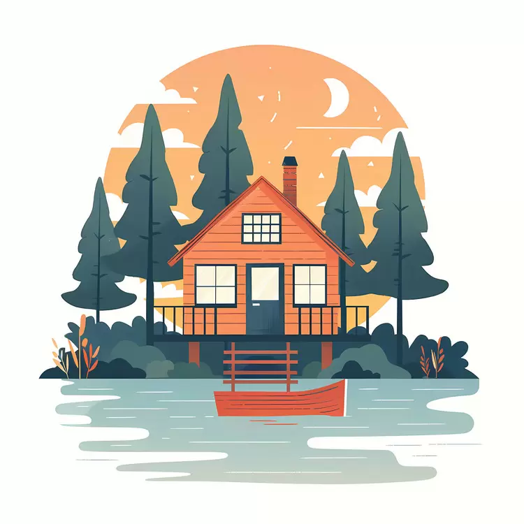 trees rustic water forest boat