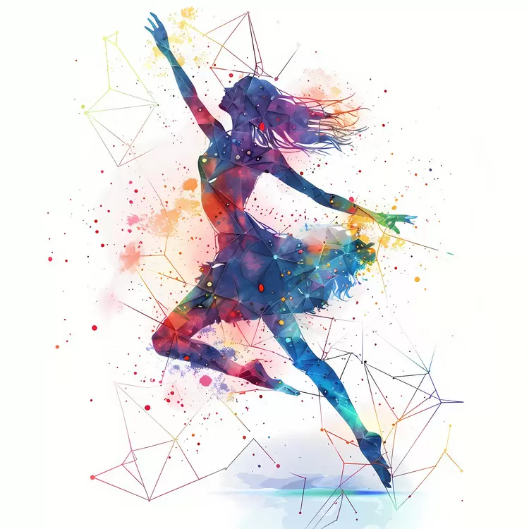 Playful movement Lively colors gymnast Girl in motion Ballet dancer