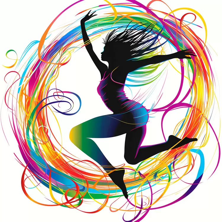 dancing colorful swirl artistic abstract