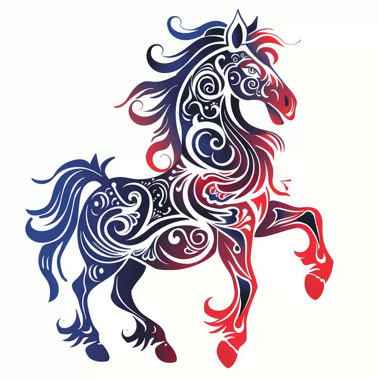 decorative ornamental stylish colorful horse