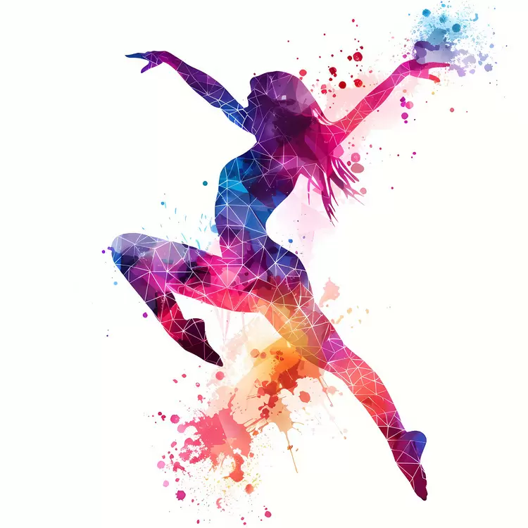 leap movement gymnast abstract body
