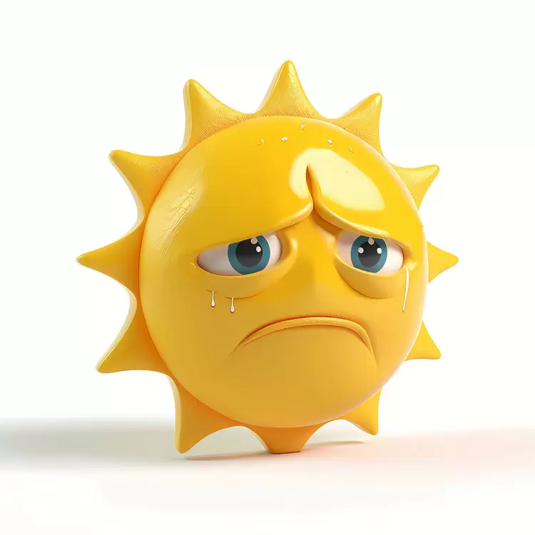 Realistic sun emoji Yellow Fresh