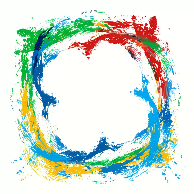Innovative composition Creative concept Unique frame Paint splattered circle Colorful background