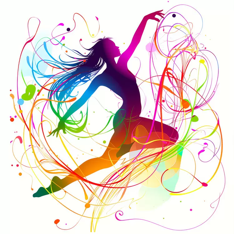 colorful modern motion ghost dancer