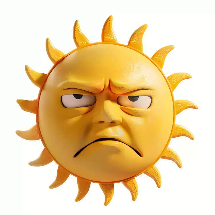 Sun with frown emoji Sun with tears Face expression