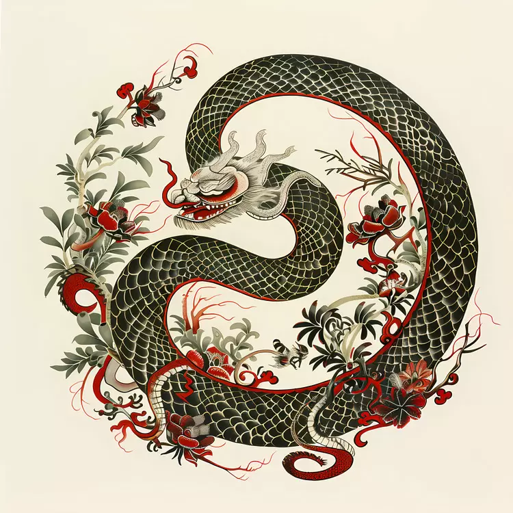 Oriental decorative style Ritual object Watercolor painting Symbol of power and strength Ornate pattern