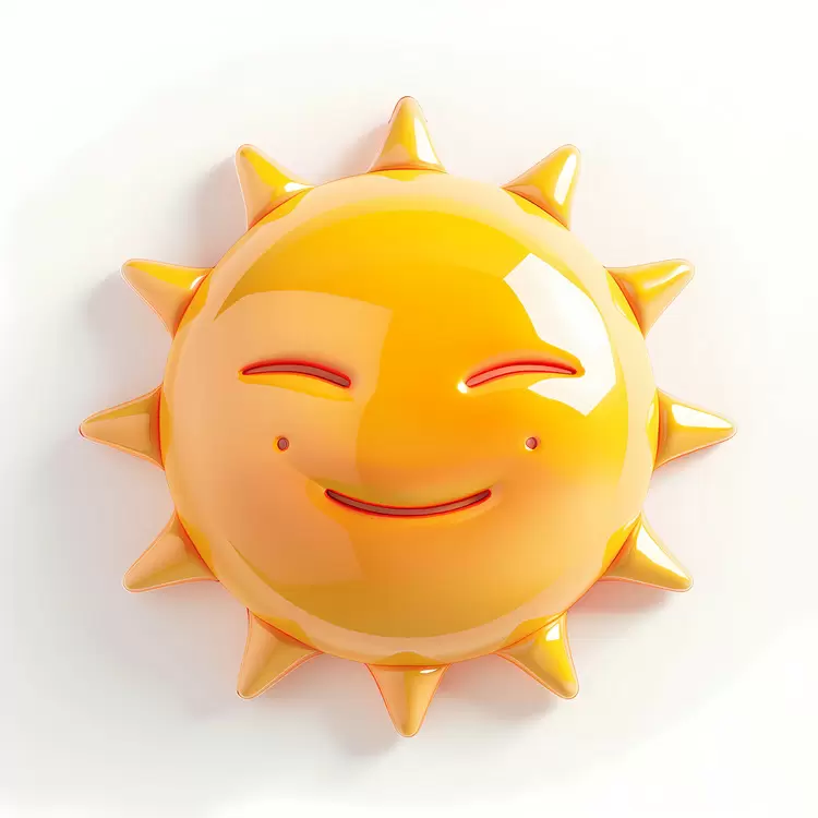 Cute Cartoon Sun with a Smile