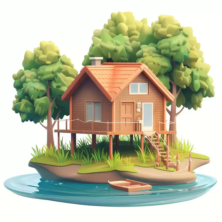 Charming Wooden House on a Serene Island