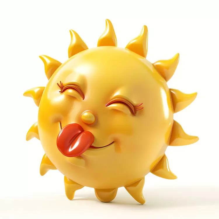 Playful Sun Sticking Out Tongue
