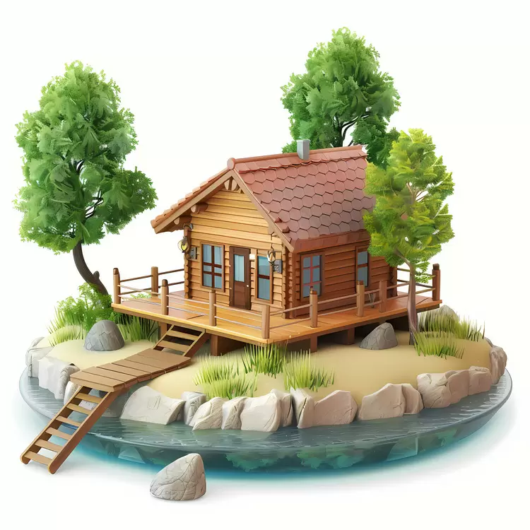 Charming Wooden Cabin on an Island