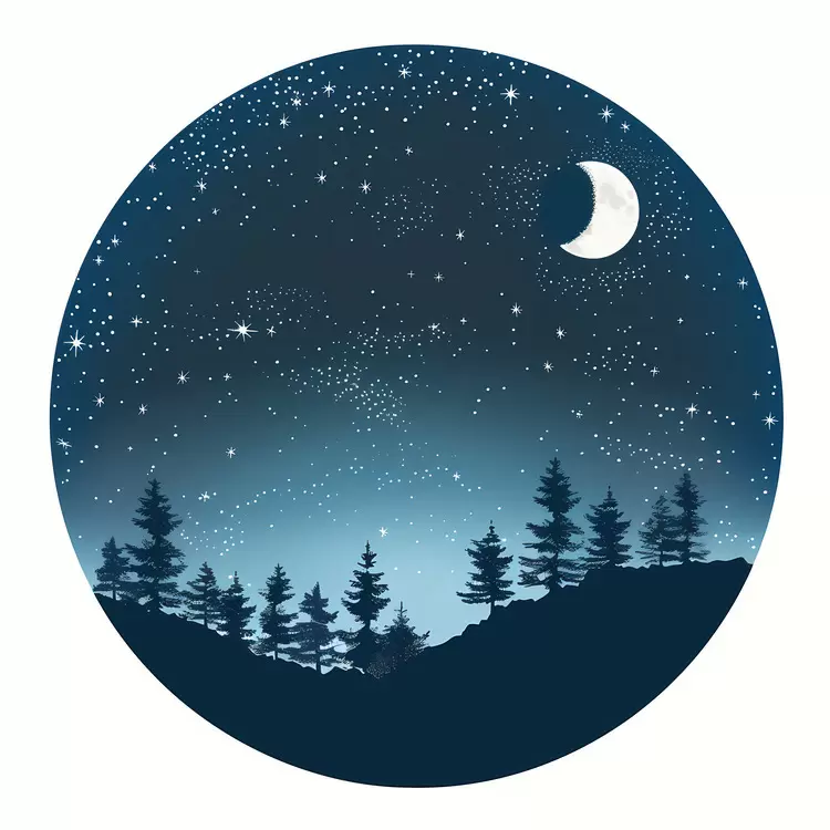 Starry Night with Moon