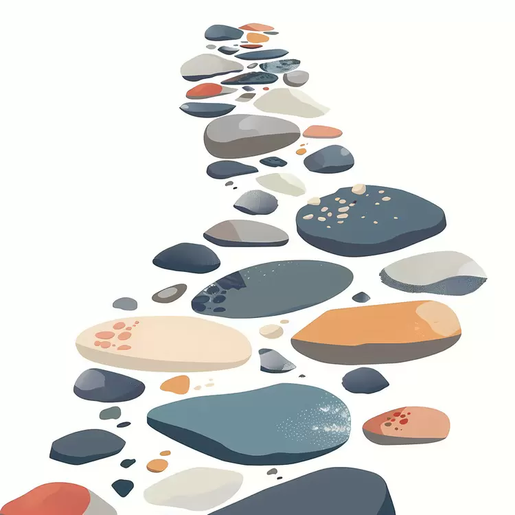 Vibrant Colorful Stones on a Pathway