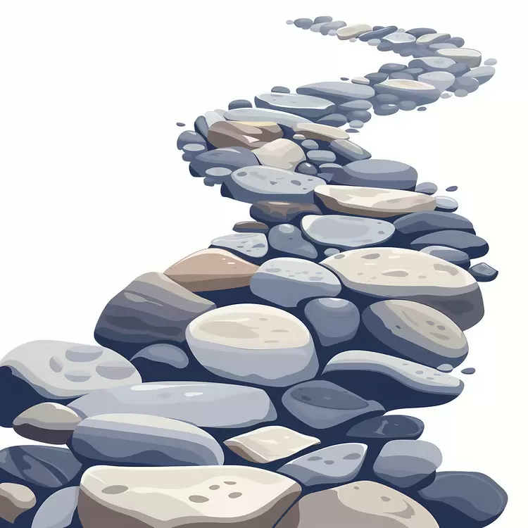 Stylish Gray Pebbles Forming a Path