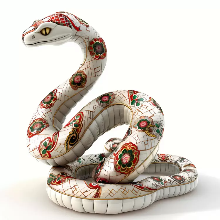 Elegant White Patterned Snake