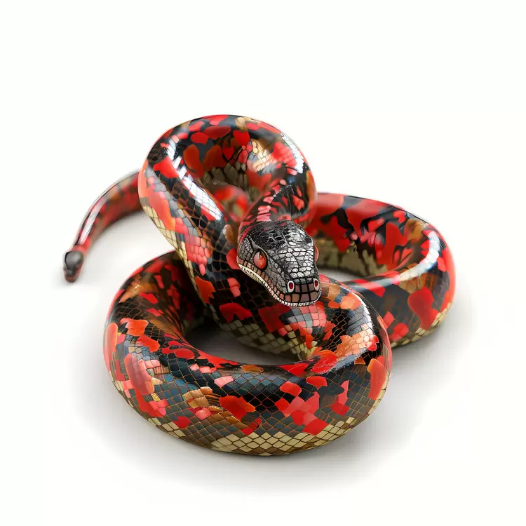 Striking Red and Black Snake