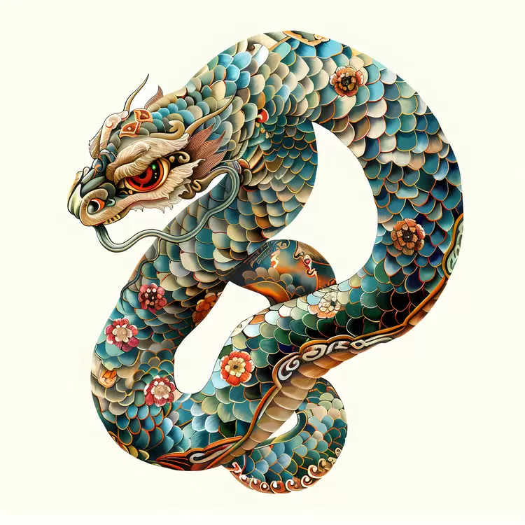 Colorful Dragon Snake in Artistic Style