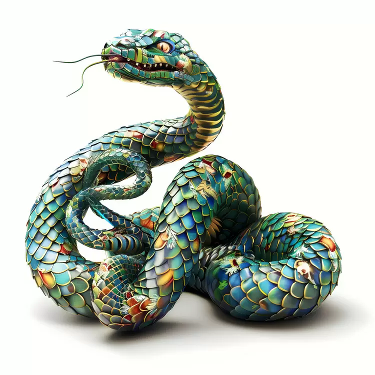 Colorful Scaled Snake in Artistic Style