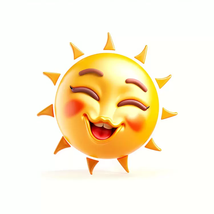 Happy Smiling Sun with Closed Eyes