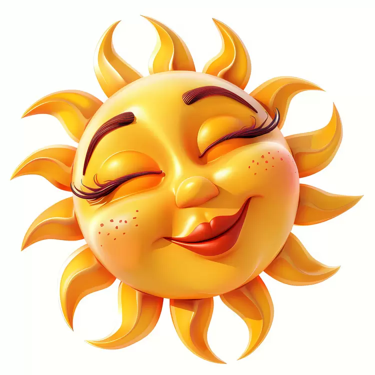 Playful Smiling Sun with Freckles