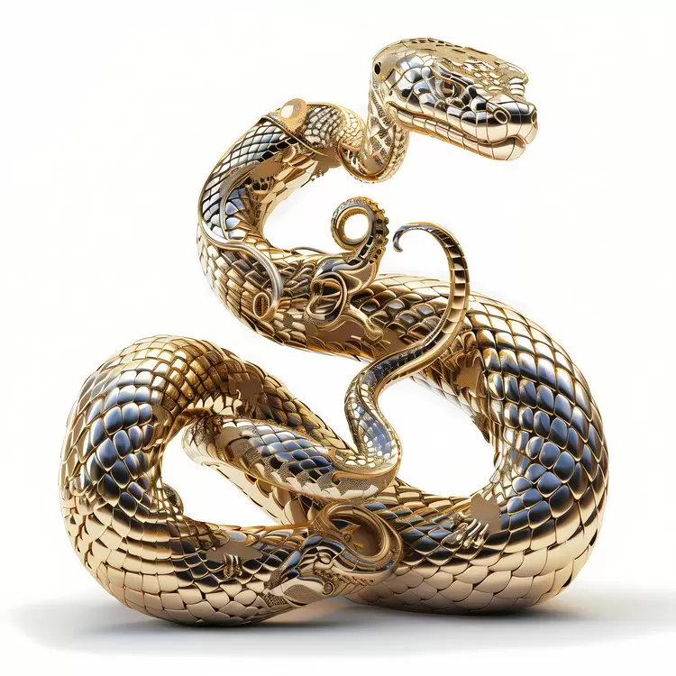 Stylized Golden Snake