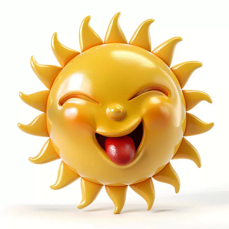 Funny Laughing Sun with Tongue Out
