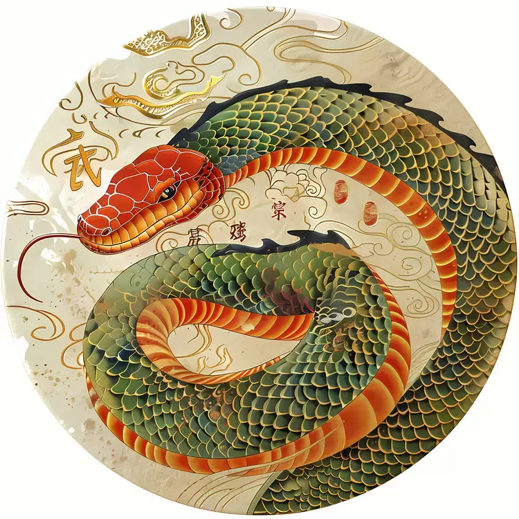 Artistic Snake Artwork with Vibrant Colors