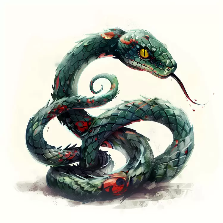 Artistic Snake with Colorful Patterns