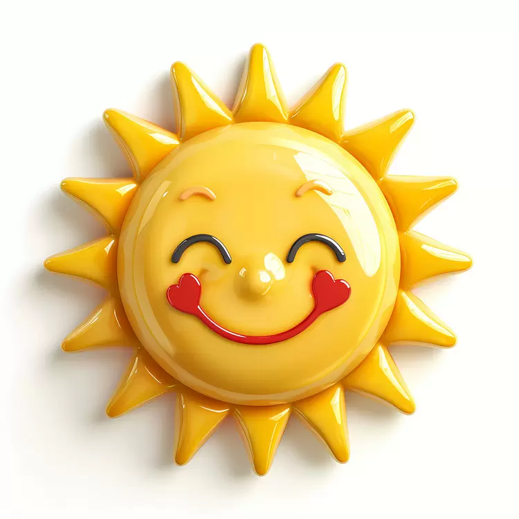 Cheerful Smiling Sun Character