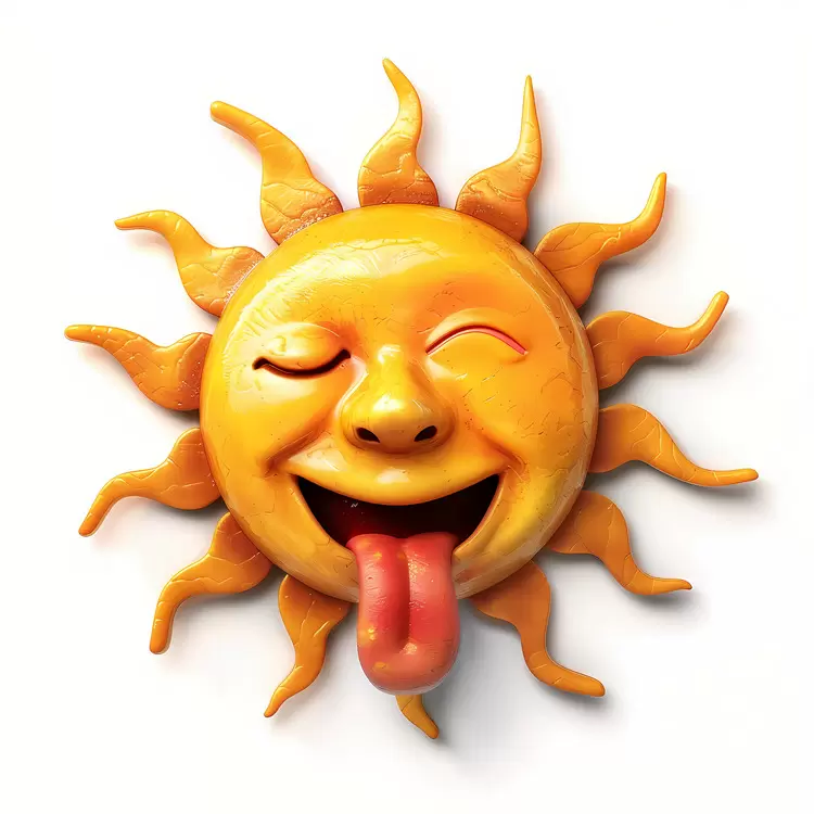 Playful Sun with a Tongue Out