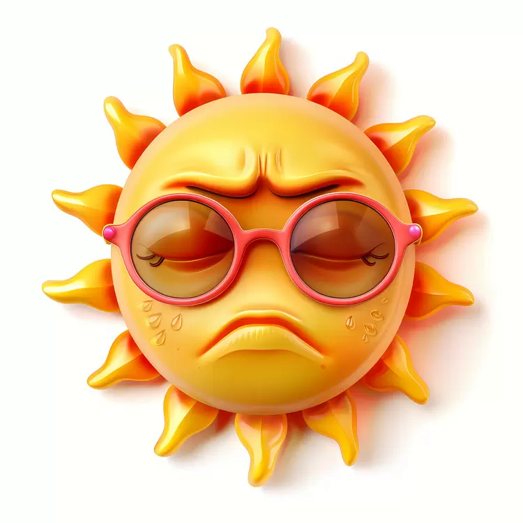Cool Sun Character Wearing Sunglasses