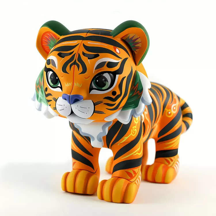 Colorful Tiger Figurine