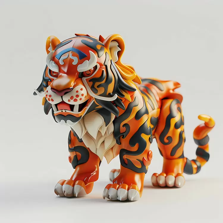 Fierce Tiger Figurine with Intense Design