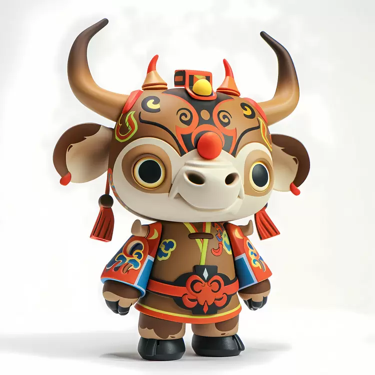 Cultural Cow Figurine in Traditional Attire