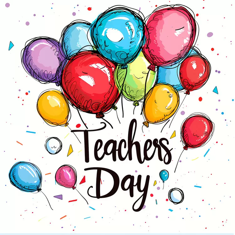 Colorful Balloons for Teachers Day Celebration
