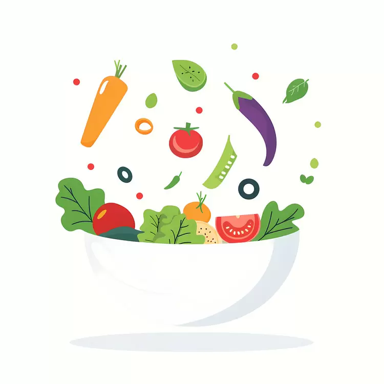 Fresh Salad Bowl with Colorful Ingredients