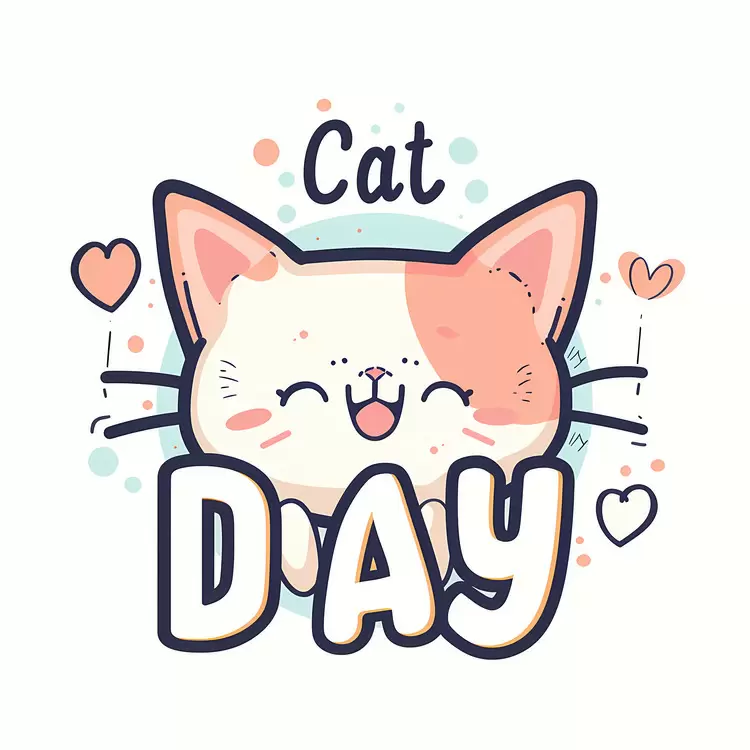 Happy Doodle Cat for Cat Day