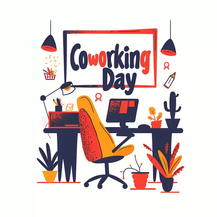 Creative Coworking Desk with Modern Flair