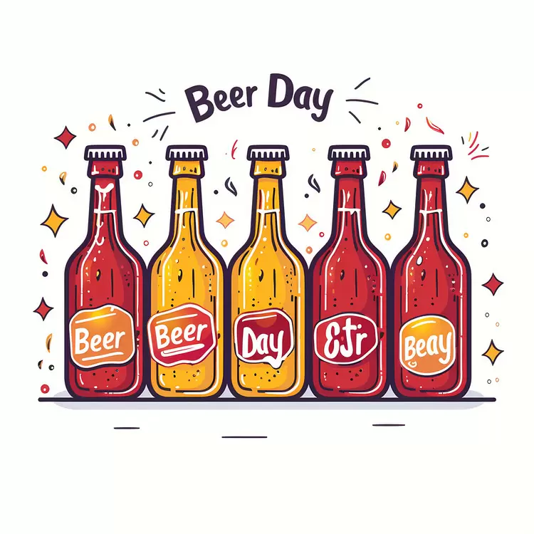 Colorful Beer Bottles for Beer Day