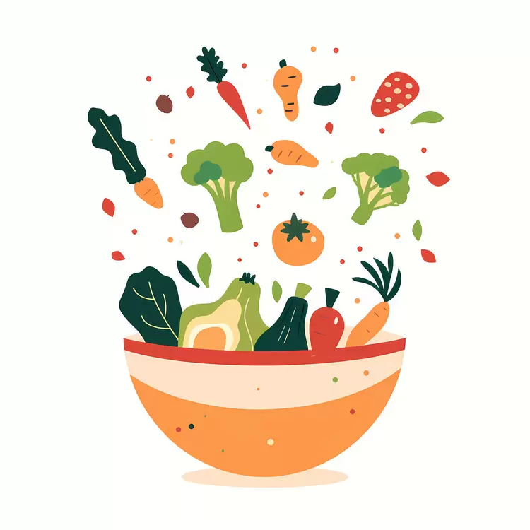 Colorful Salad Bowl with Fresh Vegetables