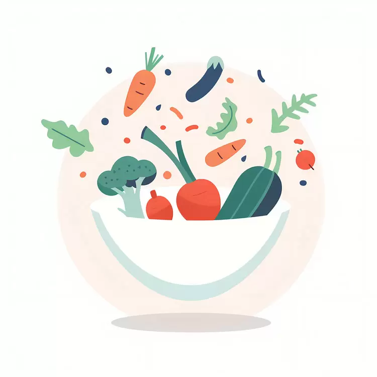 Cheerful Salad Bowl with Fresh Ingredients