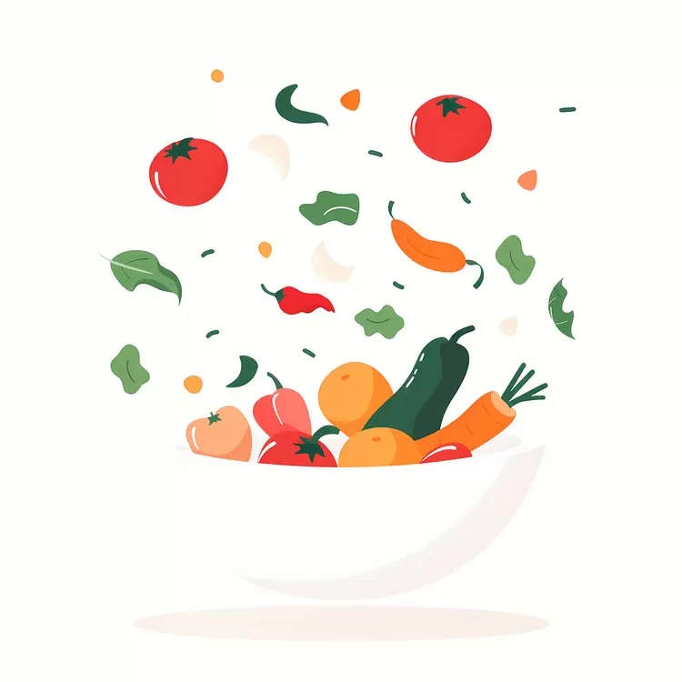 Lively Salad Bowl with a Variety of Fresh Ingredients