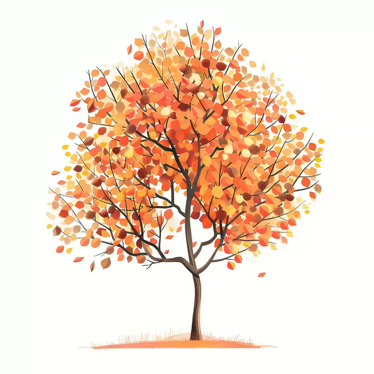 Beautiful Autumn Tree with Colorful Leaves