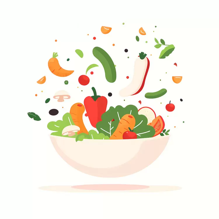 Colorful Salad Bowl with Fresh Vegetables