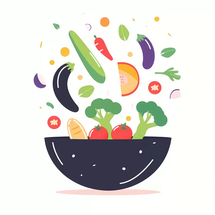 Colorful Vegetable Bowl with Fresh Ingredients