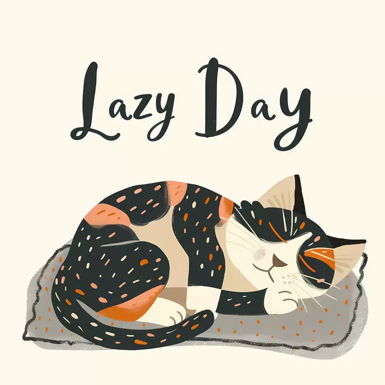 Lazy Day with a Cat on a Blanket