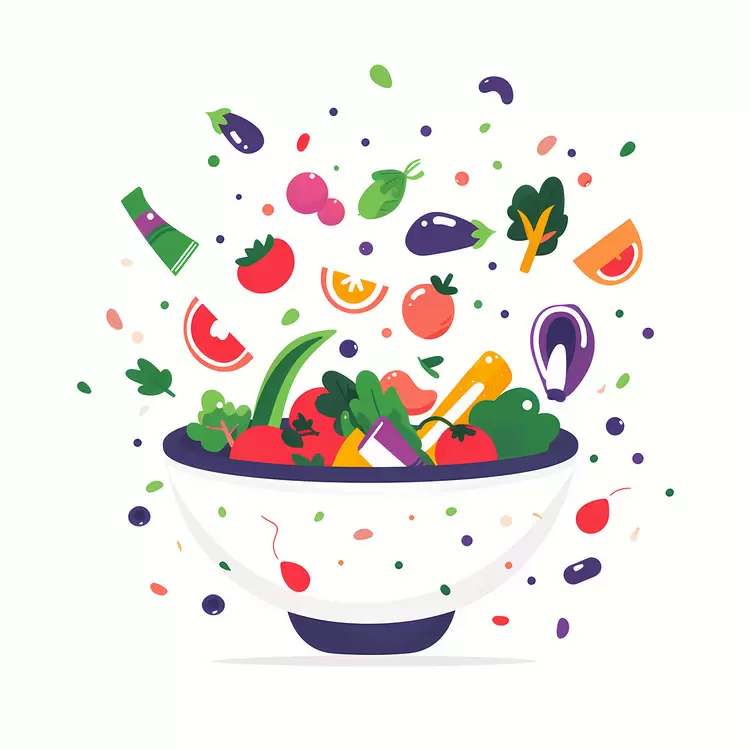 Colorful Salad Bowl with a Variety of Fresh Ingredients
